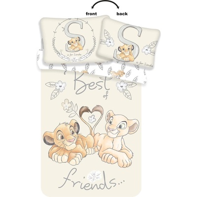 Jerry Fabrics Светложълто памучно детско спално бельо 100x135 cm Lion King "Best Friends" - Jerry Fabrics (19BS220)