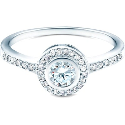 Savicki zásnubní prsten bílé zlato bílý safír L321 BSZ