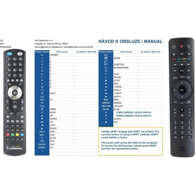 Dálkový ovladač General O2 TELEFONICA SET-TOP BOX SML-5442TW