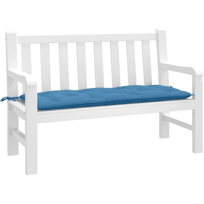 vidaXL Възглавница за градинска пейка меланж синя 120x50x7 см плат (4002546)