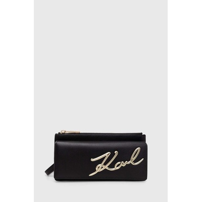 KARL LAGERFELD Кожена чанта Karl Lagerfeld в черно (240W3203)