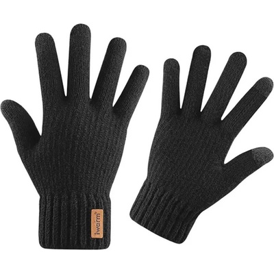 Плетени зимни ръкавици за тъч екрани - Iwarm Winter Braided Touch Gloves (черен) (ST0016)