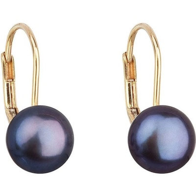 Evolution Group zlaté visiace náušnice s pravými perlami 921009.3 Peacock