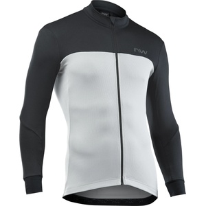 Northwave Фланелка с дълъг ръкав за колоездене Northwave Force 2 Jersey L/S Full Zip Cycling jersey - Light Grey / Black (056-4352-0213)