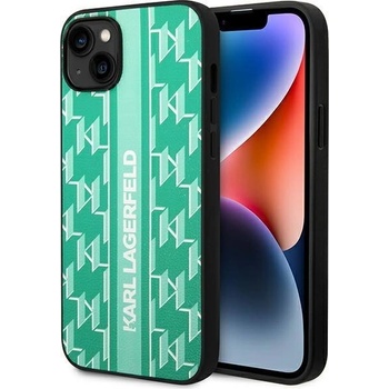 KARL LAGERFELD Кейс Karl Lagerfeld KLHCP14MPGKLSKN за iPhone 14 Plus 6.7", твърд, зелен / зелен Monogram Stripe (3666339084974)