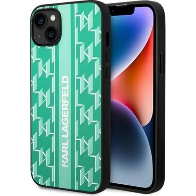 KARL LAGERFELD Кейс Karl Lagerfeld KLHCP14MPGKLSKN за iPhone 14 Plus 6.7", твърд, зелен / зелен Monogram Stripe (3666339084974)