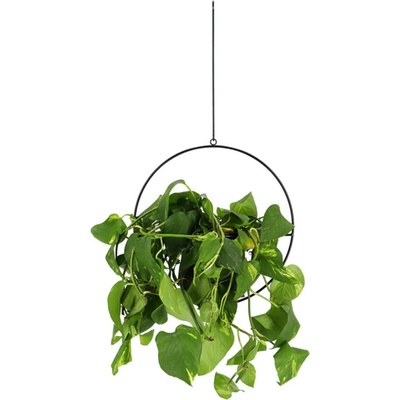 Esschert Design ZÁVESNÝ KOVOVÝ Kvetináč ROUND 36X34,5 CM ČIERNA