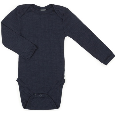 Merino body dětské dlouhý rukáv modré navy Smallstuff