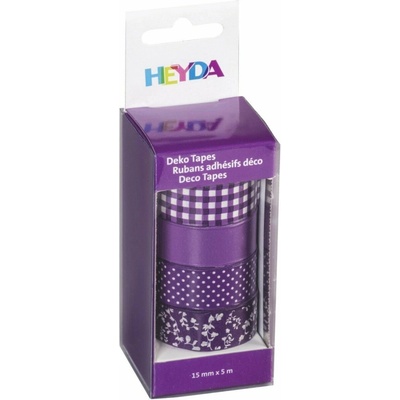HEYDA Sada papierových pások fialový mix 1,5 cm x 5 m