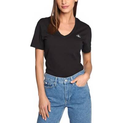 Calvin Klein Тениска Calvin Klein J20J220303 short sleeve v neck T-shirt - Black