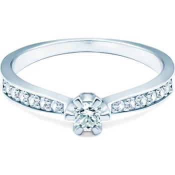 Image 1 of SAVICKI Годежен пръстен със страничен камък: бяло злато. диаманти