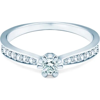 SAVICKI Годежен пръстен със страничен камък: бяло злато. диаманти