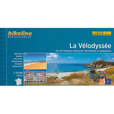cykloprůvodce La Velodyssee 1:75 t. německy Bretagne-Baskenland