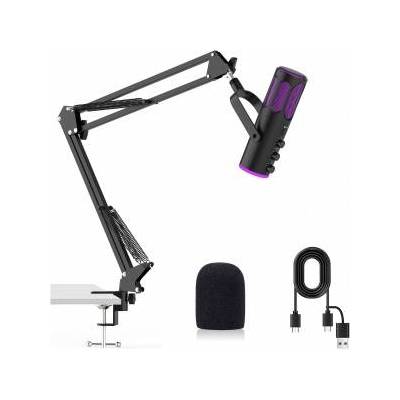 Ortizan USB gaming microphone PC with swivel arm, mute and monitoring - C1