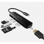 Approx USB HUB - Type-C 5in1 HUB (2pcs USB3.0, 1db MicroSD 1db SD карта, 1db HDMI 4K30Hz) Black APPC45 (APPC45)