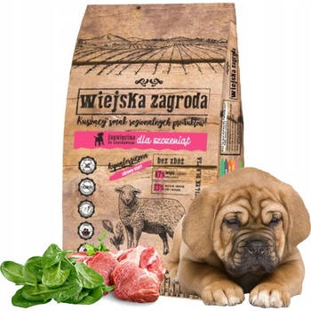 Wiejska Zagroda Jahňacie mäso so špenátom pre šteňatá 9 kg