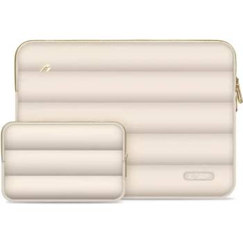 Image 1 of Plasico Computers Комплект калъф за лаптоп Tech-Protect Puffy, до 16 и малка чанта за аксесоари, Бежов (183867)