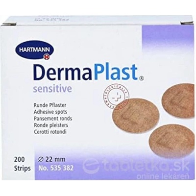 Dermaplast rýchloobväz sensitive spots okrúhle 200 ks