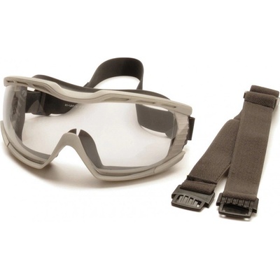 Ochranné brýle Pyramex Capstone EG604T2, nemlživé čiré, šedá obruba