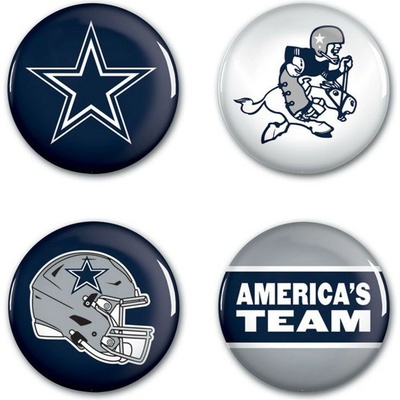 Wincraft sada placek Dallas Cowboys NFL button 4 ks