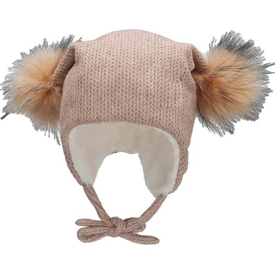 Sterntaler Детска зимна шапка с помпони Sterntaler - 51 cm, 18-24 м, розова (4412241-935)