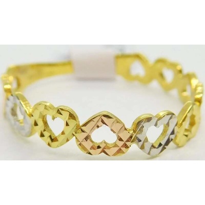 Klenoty Budín Dámský zlatý prsten ze tří barev zlata 01359