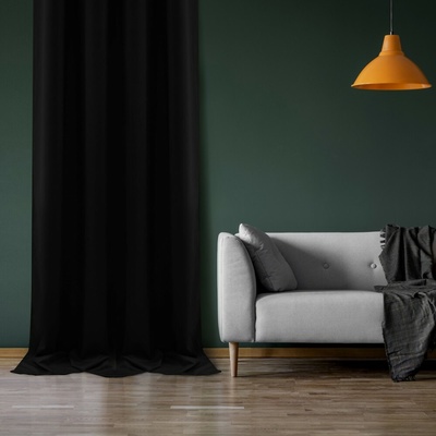 Luxusný velúrový záves Velvet - čierny Uchytenie závesu: Dekoračné krúžky