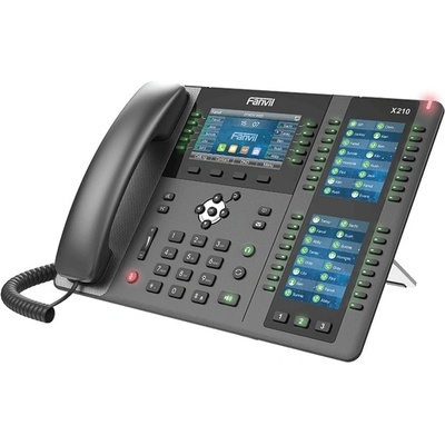 Fanvil VoIP телефон Fanvil X210, 20 SIP акаунта, 4.3" (10.92 cm) 480x272 цветен дисплей, 2x 10/100/1000 Mbps LAN порта, PoE, черен
