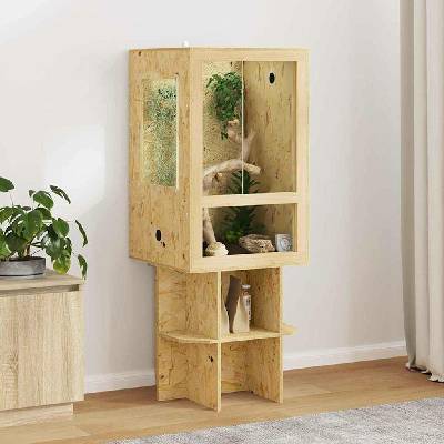 VidaXL terárium z OSB hnědé s policemi 50 x 50 x 130 cm 9799.3397890