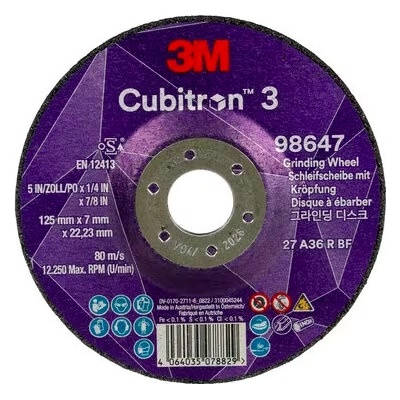 3M Cubitron 3, Brusný kotouč Tloušťka: 7 mm, Zrnitost: 36+, Průměr: 125 mm