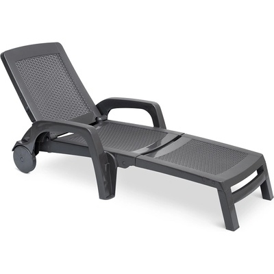 BICA Антрацитен шезлонг от техноратан Bahama Bica (BC8991)
