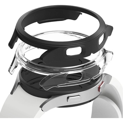 Ringke Комплект от два броя качествен твърд кейс за Samsung Galaxy Watch 4 Classic 40 мм (прозрачен и черен) - Ringke 2x Slim Watch Case (2 броя) (RGK1624CLBLK)
