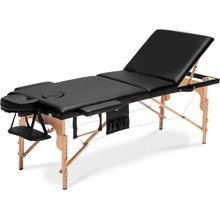 Drevený masážny stôl BodyFit 3 segmentový čierny 195 x 70,5 cm