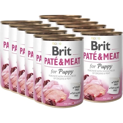 Brit Брит пате и месо за кученца 12x400г