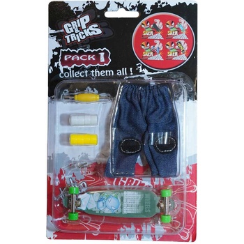 Grip & Tricks Комплект играчка за пръсти long board, тюркоаз, с емоджи (gt-f-lbp-aqua)