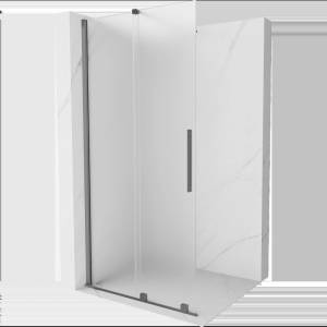 Mexen Velar плъзгаща се душ кабина Walk-in 90 x 200 cm, мат 8 mm, gun metal - 871-090-000-33-95 (871-090-000-33-95)