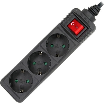 Xmart Разклонител с ключ Xmart GNB-03K, 3 гнезда, 3.0 м, Черен (7258)