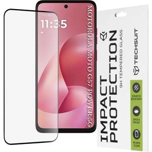Techsuit Протектор за дисплей - Techsuit 111D Full Cover / Full Glue - Motorola Moto G57 Power / G67 Power - Черен