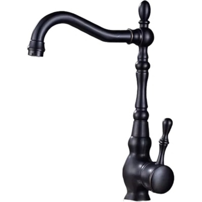 Sanitary ware Черен смесител за кухня с меден оттенък Ориентал, ретро (2685)