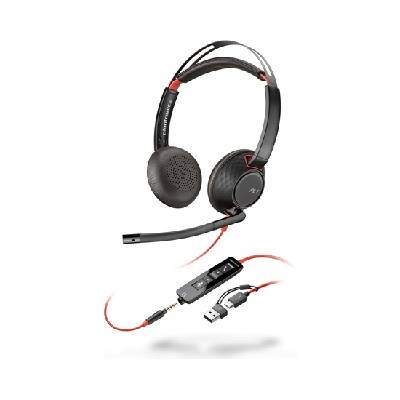 Poly Blackwire 5220 náhlavní souprava, 3.5 mm jack + USB-C/A adaptér, stereo