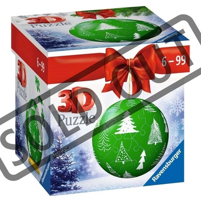 Ravensburger 3D Puzzleball Vánoční ozdoba zelená 54 ks