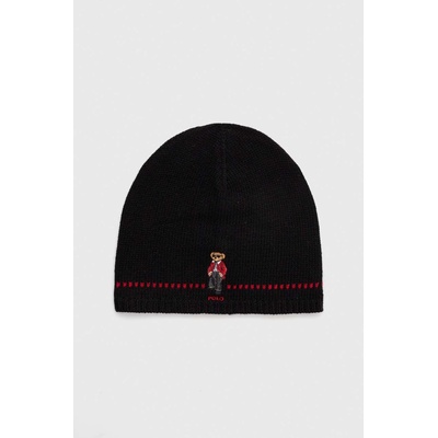 Ralph Lauren Вълнена шапка Polo Ralph Lauren в черно с фина плетка от вълна 455931401 (455931401)
