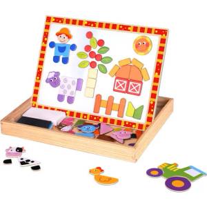 Tooky Toy Дървена магнитна дъска Ферма tkf014