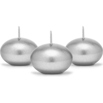 Partydeco Plávajúce strieborné 4 cm 50ks
