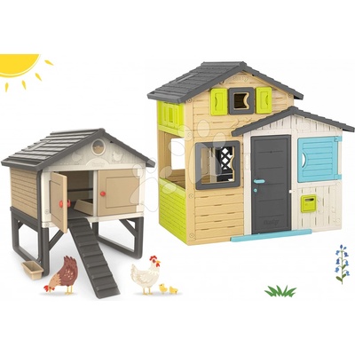 Smoby Set domeček Přátel s domečkem pro slepičky Friends House Evo Playhouse