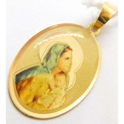 Klenoty Budín Dámský zlatý přívěsek gravírovaná zlatá madonka s dítětem 38911