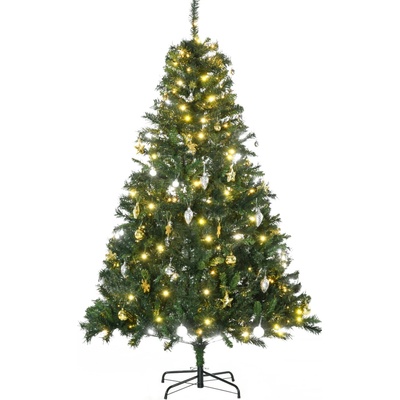 HOMCOM Vánoční stromeček 180cm s 200 LED a ozdobami