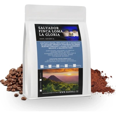 Haniell Káva Salvador Finca Loma La Glori arabica mletá 0,5 kg