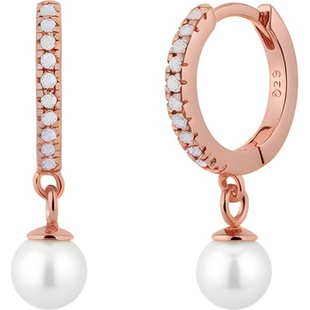 Olivie strieborné náušnice s perlou 9351