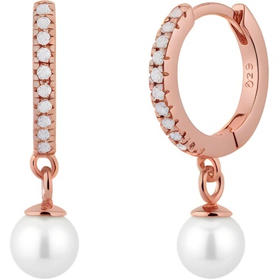 Olivie strieborné náušnice s perlou 9351